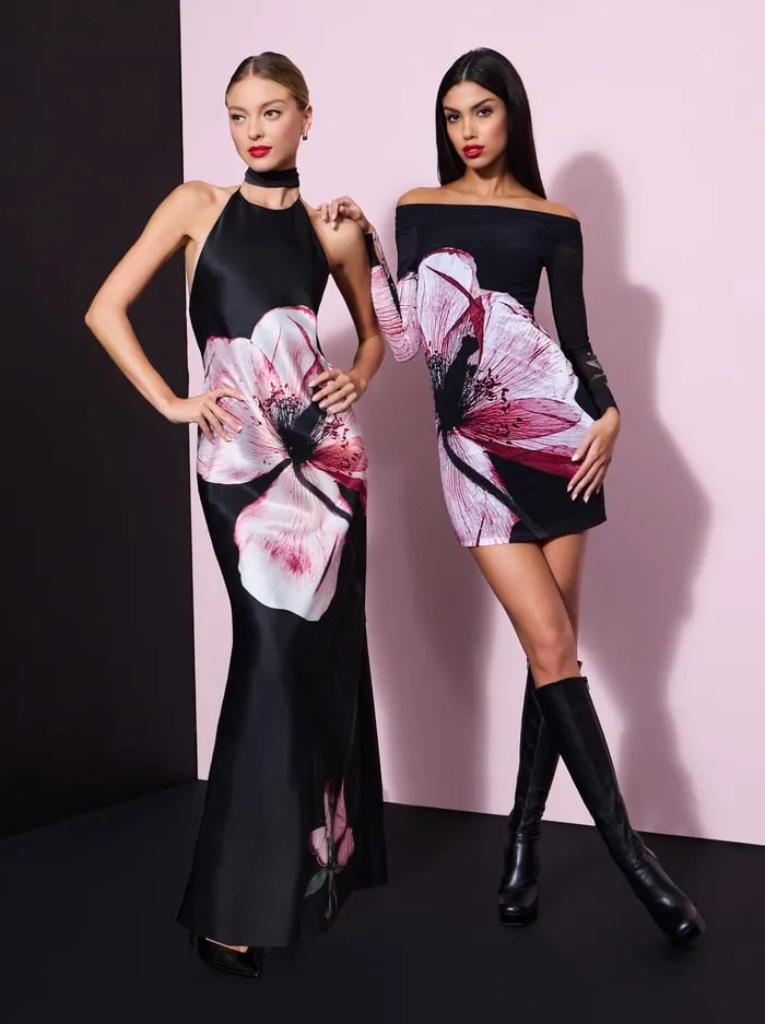 Dresses Women Alice Olivia Montana Tie Back Gown Luna Floral