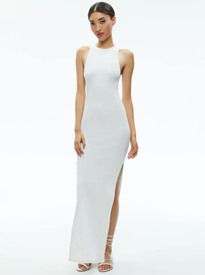Dresses Women Alice Olivia Pania Racerback Ribbed Side Slit Maxi Dress Off White Dresses Women Alice Olivia Pania Racerback Ribbed Side Slit Maxi Dress Off White