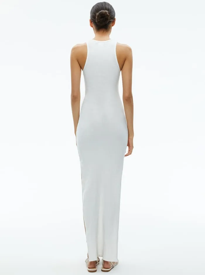 Dresses Women Alice Olivia Pania Racerback Ribbed Side Slit Maxi Dress Off White