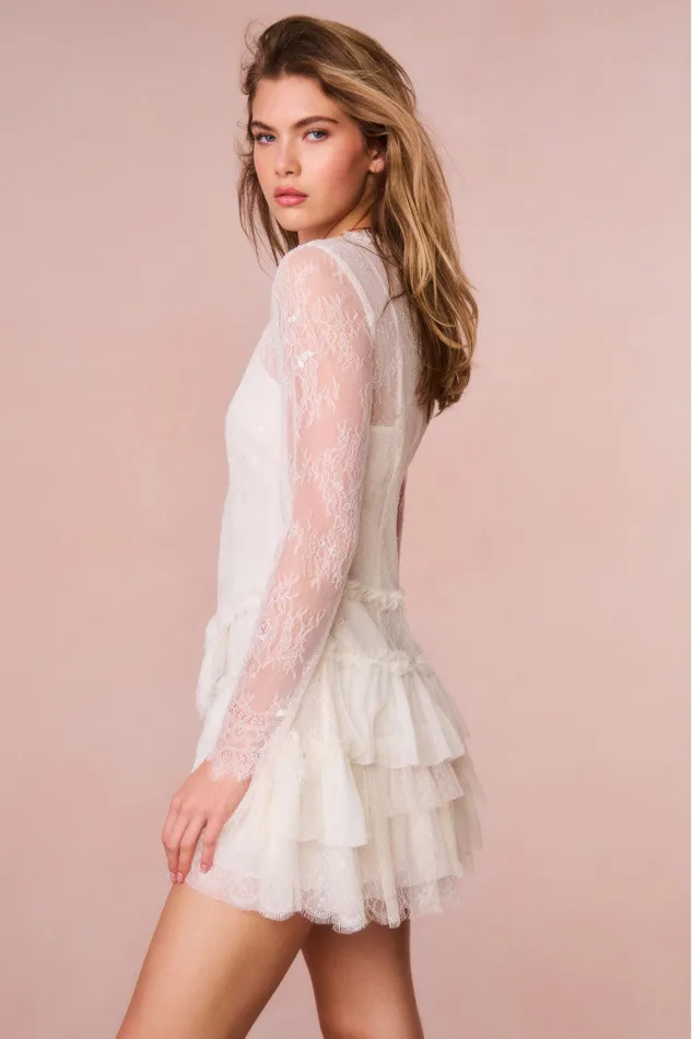 Dresses Women LoveShackFancy Amberleigh Lace Mini Dress Ivory