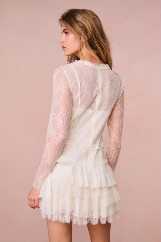 Dresses Women LoveShackFancy Amberleigh Lace Mini Dress Ivory