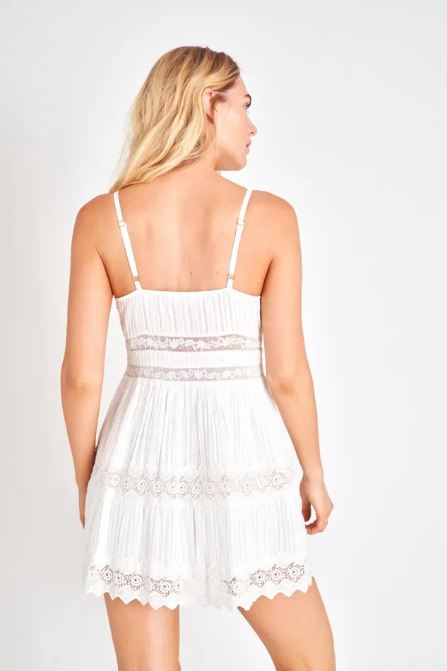 Dresses Women LoveShackFancy Cinnamon Striped Cotton Mini Dress True White Dresses Women LoveShackFancy Cinnamon Striped Cotton Mini Dress True White