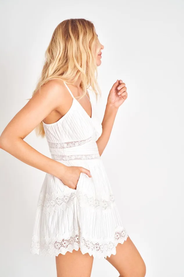 Dresses Women LoveShackFancy Cinnamon Striped Cotton Mini Dress True White Dresses Women LoveShackFancy Cinnamon Striped Cotton Mini Dress True White