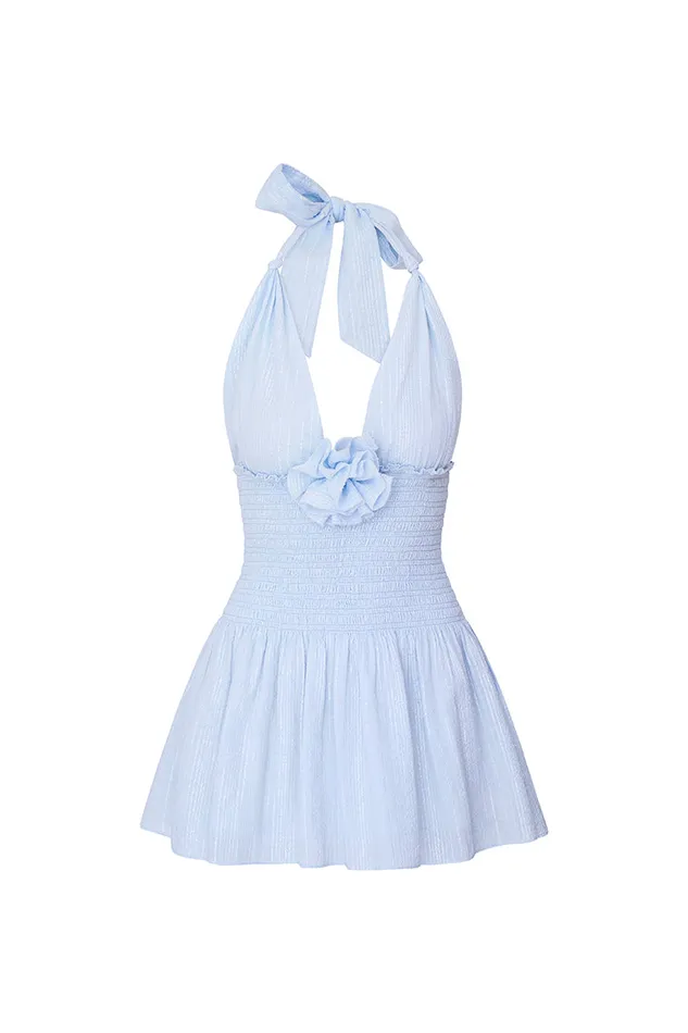 Dresses Women LoveShackFancy Luisetta Halter Mini Dress Moonstone