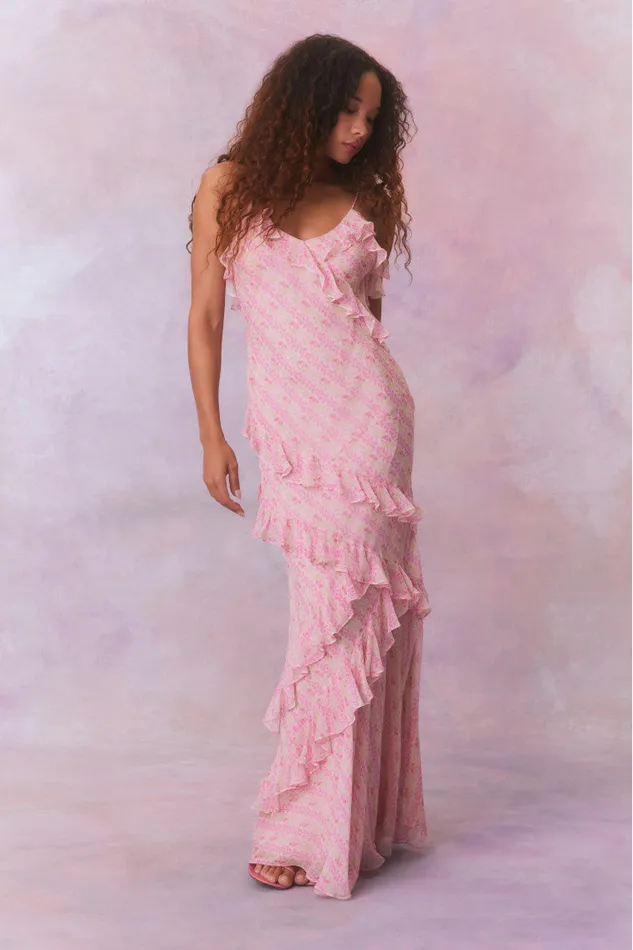 Dresses Women LoveShackFancy Rialto Fragrance Print Maxi Dress Strawberry Macaroon Dresses Women LoveShackFancy Rialto Fragrance Print Maxi Dress Strawberry Macaroon