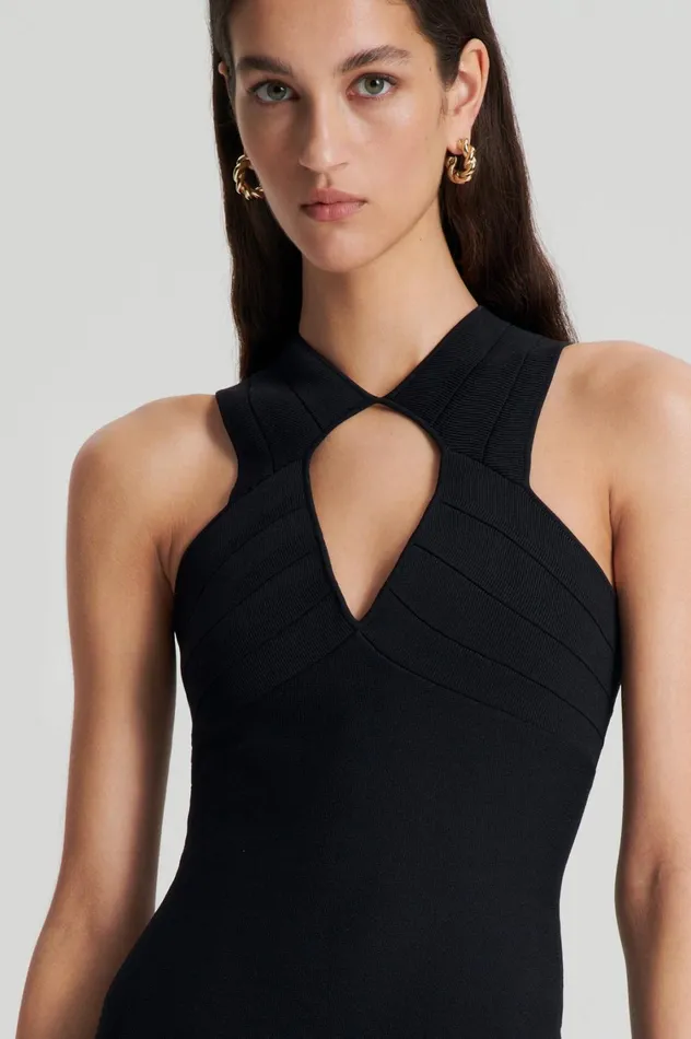 Dresses Women Scanlan Theodore CREPE KNIT STRAPPING DRESS Black Dresses Women Scanlan Theodore CREPE KNIT STRAPPING DRESS Black