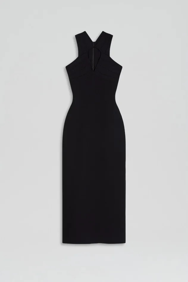 Dresses Women Scanlan Theodore CREPE KNIT STRAPPING DRESS Black Dresses Women Scanlan Theodore CREPE KNIT STRAPPING DRESS Black