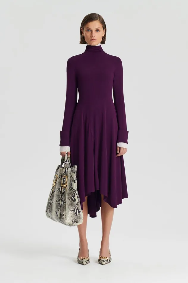 Dresses Women Scanlan Theodore DRAPE HEM DRESS Mulberry
