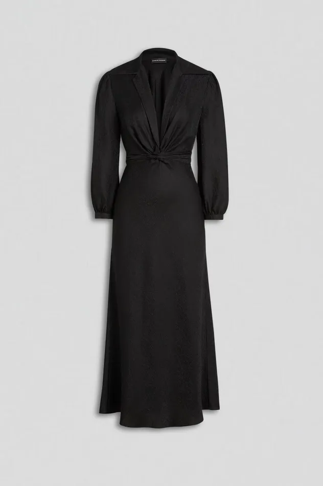 Dresses Women Scanlan Theodore SILK TURBAN TWIST DRESS Black Dresses Women Scanlan Theodore SILK TURBAN TWIST DRESS Black
