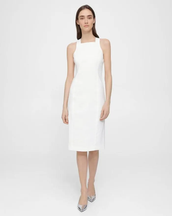 Dresses Women Theory Racerback Dress In Good Linen White