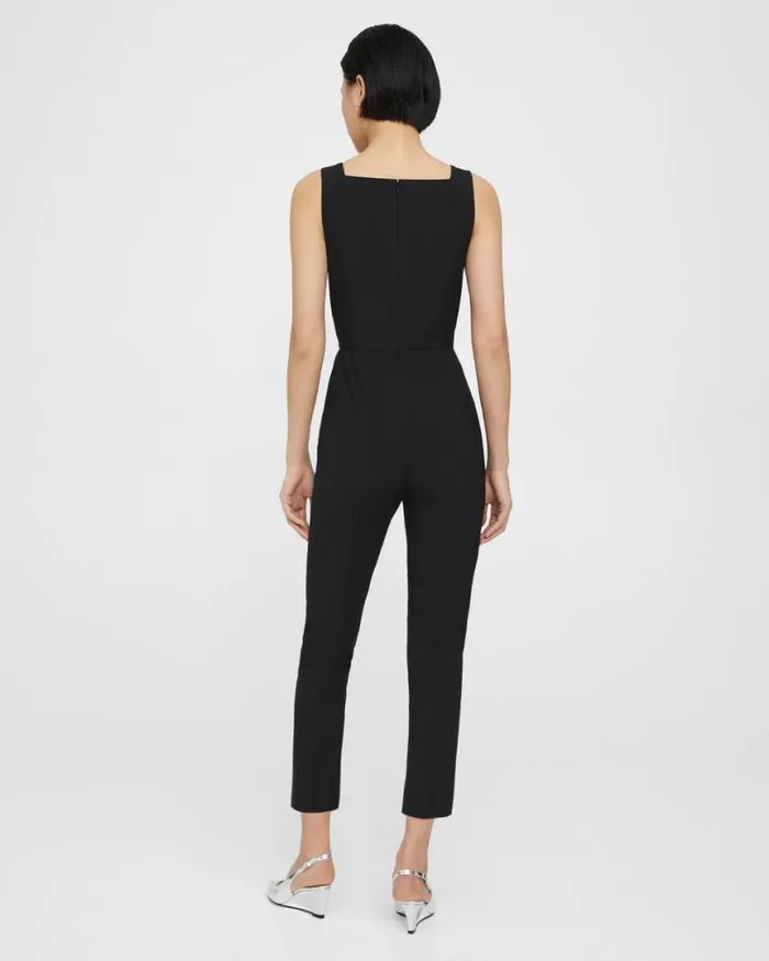 Dresses Women Theory Sleeveless Jumpsuit In Good Wool Black