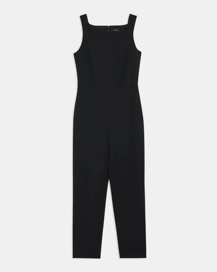 Dresses Women Theory Sleeveless Jumpsuit In Good Wool Black