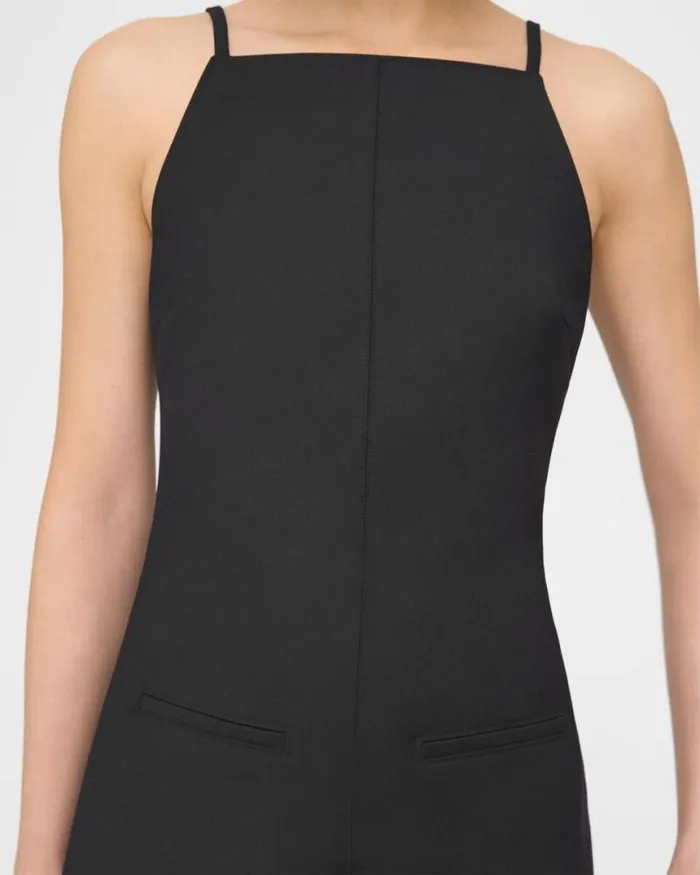 Dresses Women Theory Square Neck Dress In CottonBlend Black Dresses Women Theory Square Neck Dress In CottonBlend Black