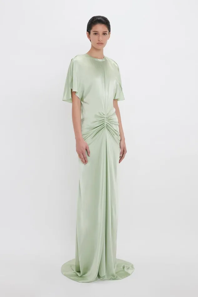 Dresses Women Victoria Beckham Exclusive FloorLength Gathered Dress In Jade Dresses Women Victoria Beckham Exclusive FloorLength Gathered Dress In Jade