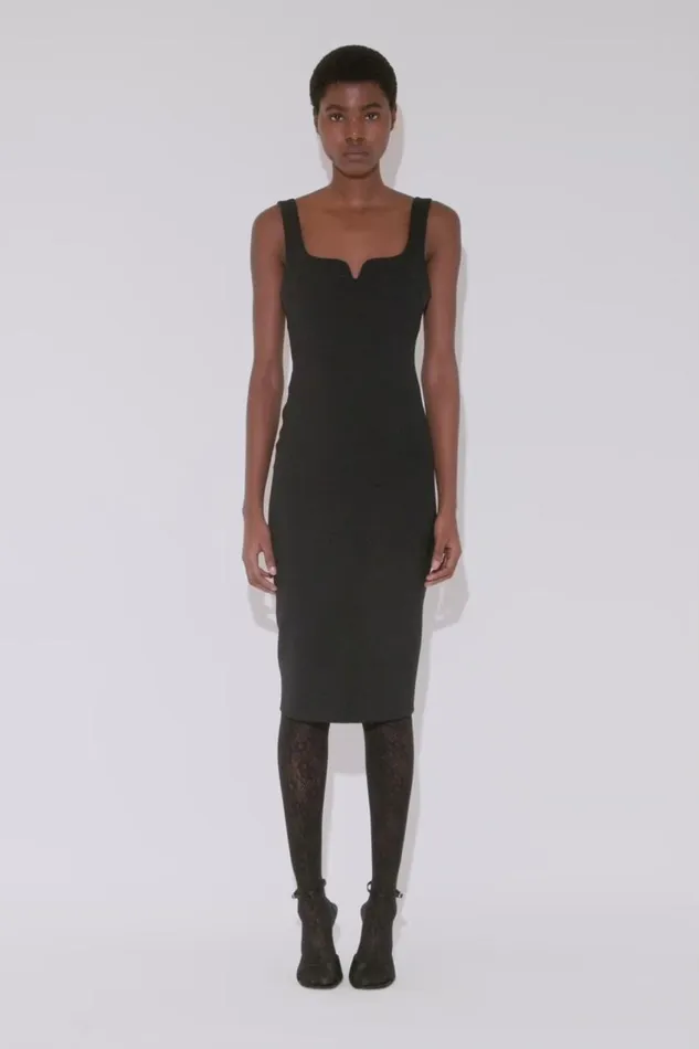 Dresses Women Victoria Beckham Sleeveless Fitted TShirt Dress In Black