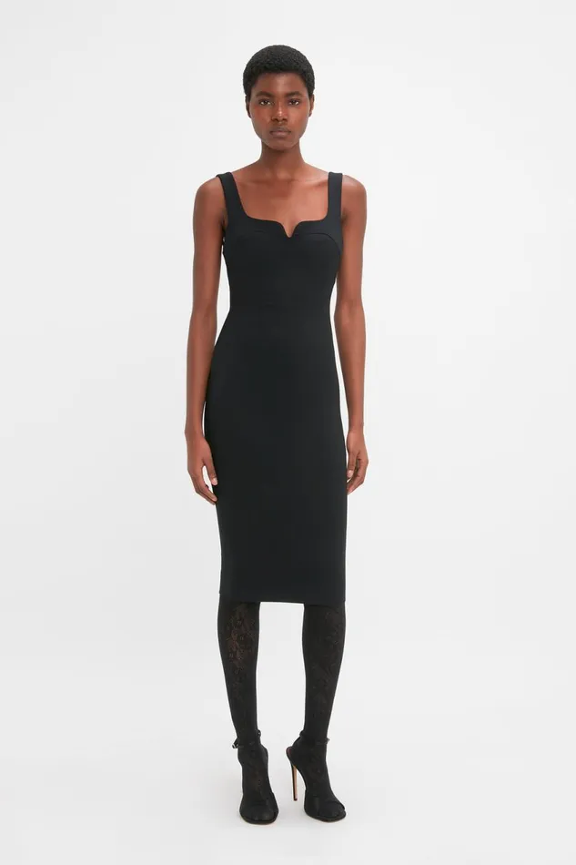 Dresses Women Victoria Beckham Sleeveless Fitted TShirt Dress In Black
