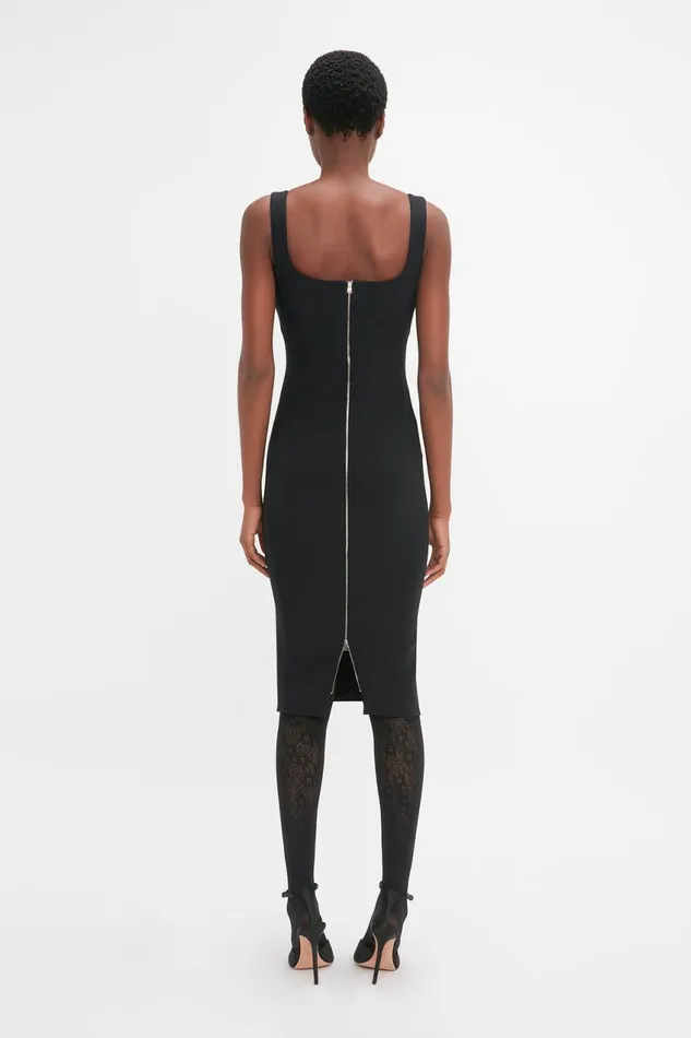 Dresses Women Victoria Beckham Sleeveless Fitted TShirt Dress In Black