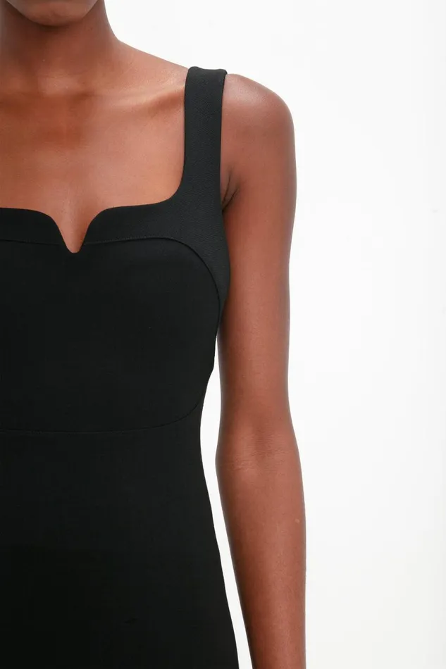 Dresses Women Victoria Beckham Sleeveless Fitted TShirt Dress In Black