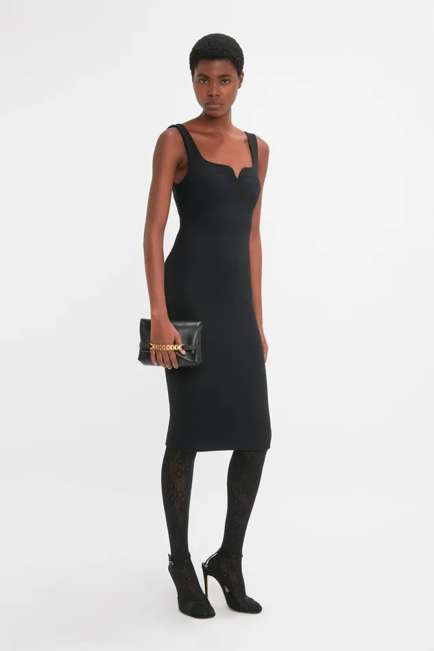 Dresses Women Victoria Beckham Sleeveless Fitted TShirt Dress In Black