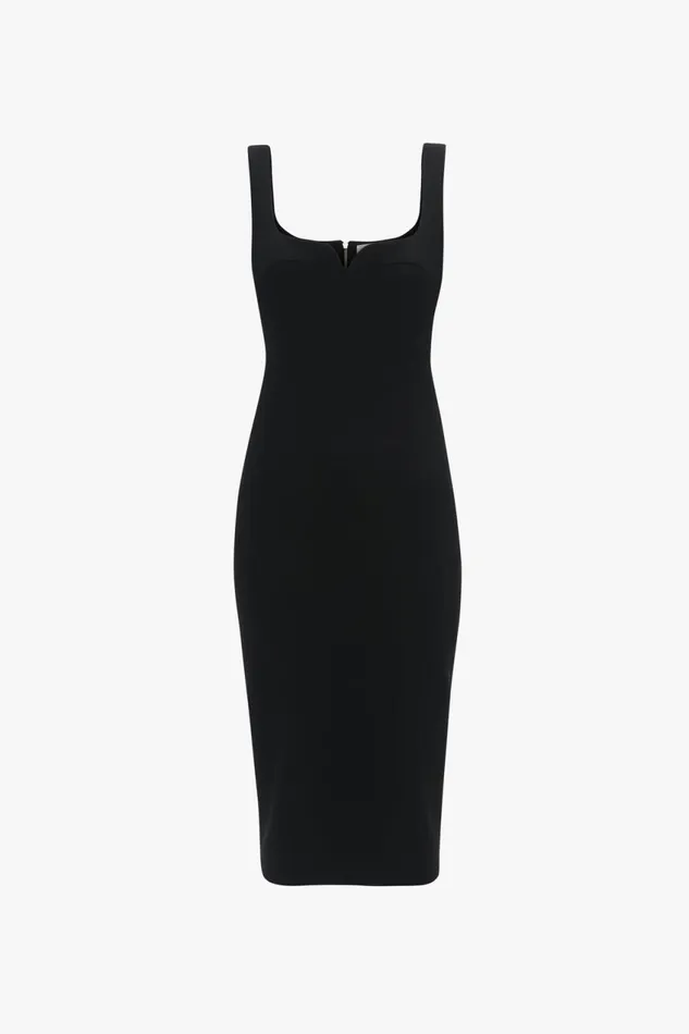 Dresses Women Victoria Beckham Sleeveless Fitted TShirt Dress In Black