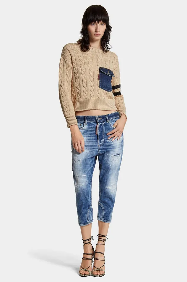 Dsquared2 Jeans Light Scarface Wash Baby Carpenter Jeans Navy 8211 Women