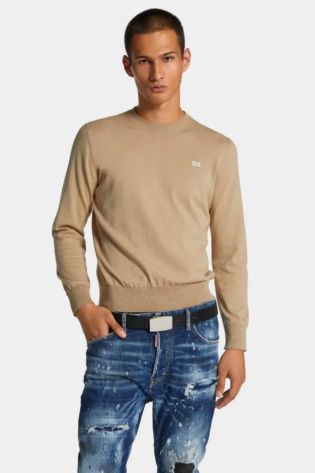 Dsquared2 Knitwear D2 Crewneck Pullover Sand 8211 Men