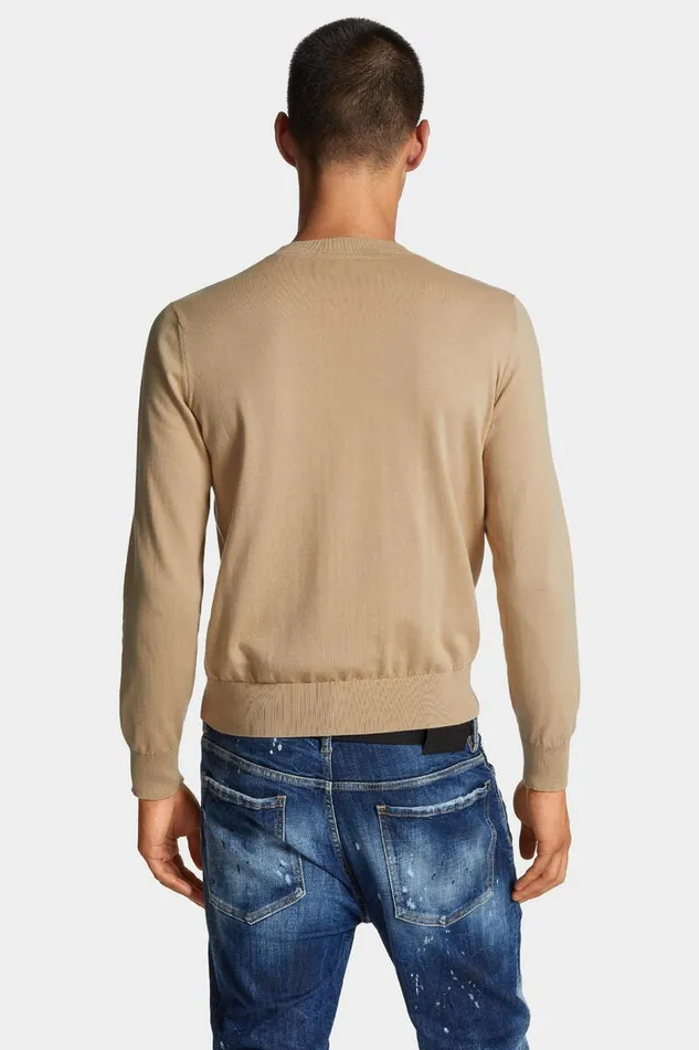 Dsquared2 Knitwear D2 Crewneck Pullover Sand 8211 Men