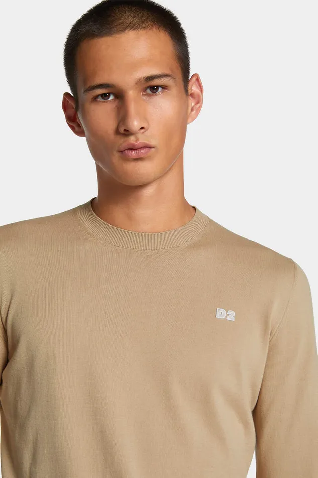 Dsquared2 Knitwear D2 Crewneck Pullover Sand 8211 Men