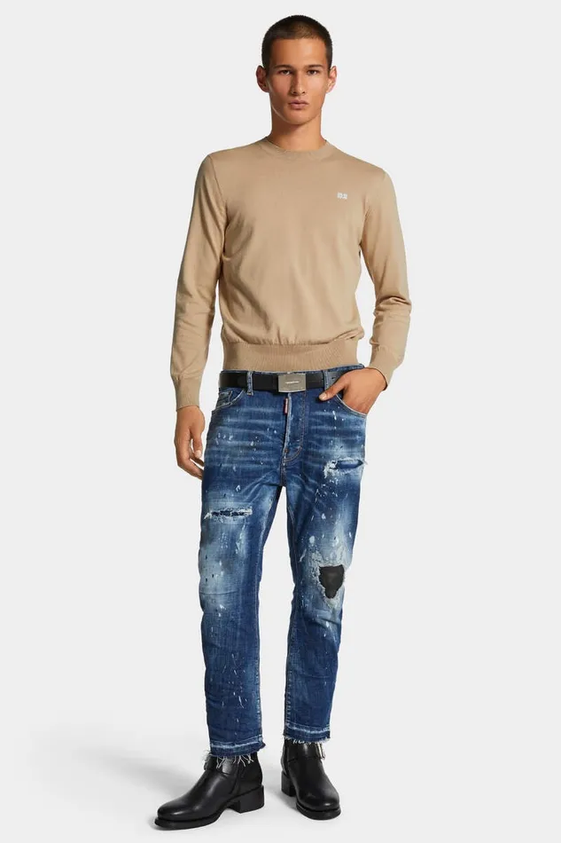 Dsquared2 Knitwear D2 Crewneck Pullover Sand 8211 Men