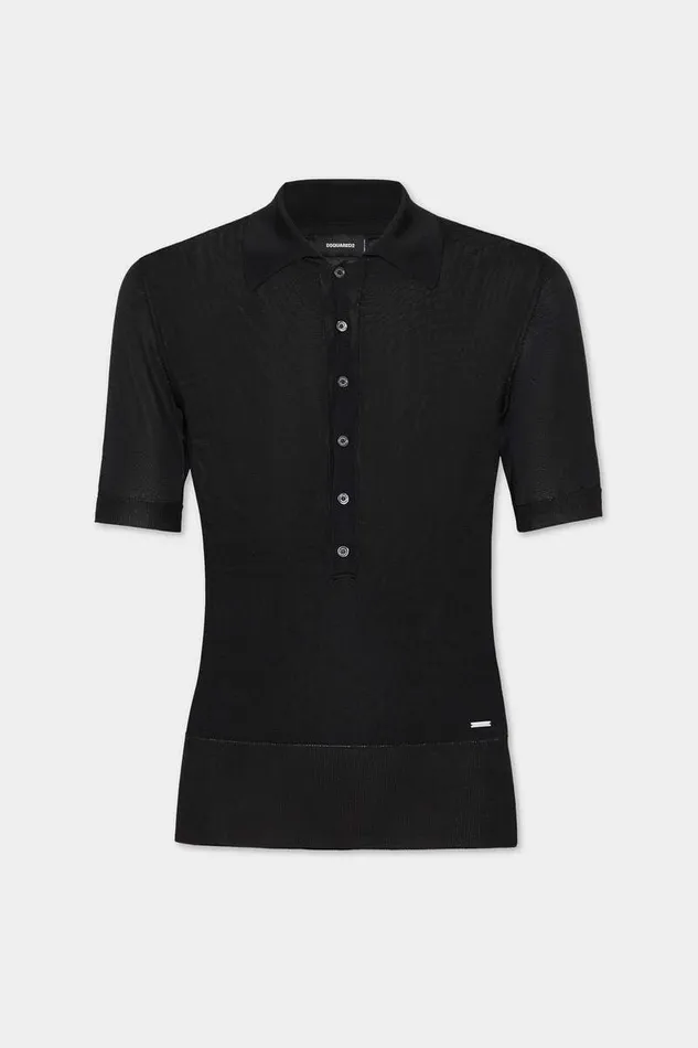 Dsquared2 Knitwear Tight Knit Polo Black 8211 Men