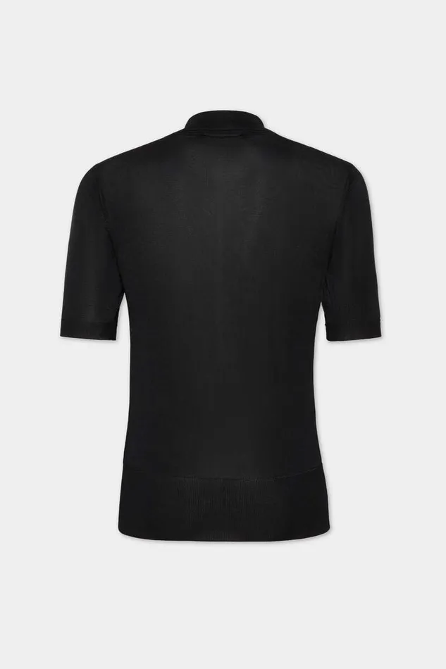 Dsquared2 Knitwear Tight Knit Polo Black 8211 Men