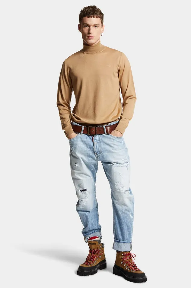 Dsquared2 Knitwear Turtleneck Pullover Beige 8211 Men