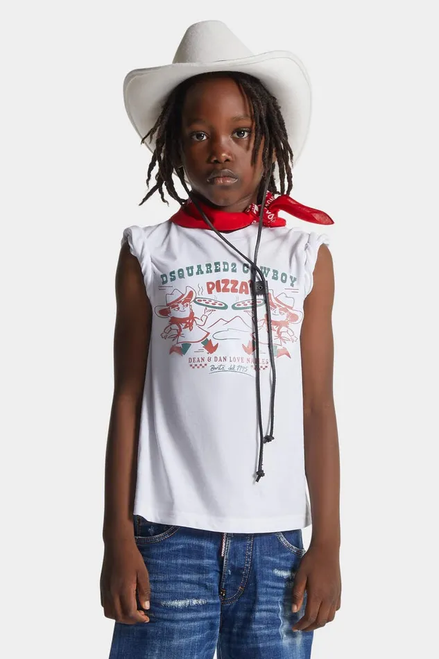 Dsquared2 Ready To Wear D2 Junior Cowboy Pizza TShirt Dq100 8211 Kids
