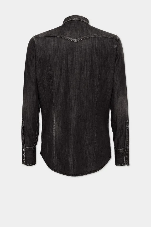 Dsquared2 Shirts Black Wash Classic Western Shirt 8211 Men
