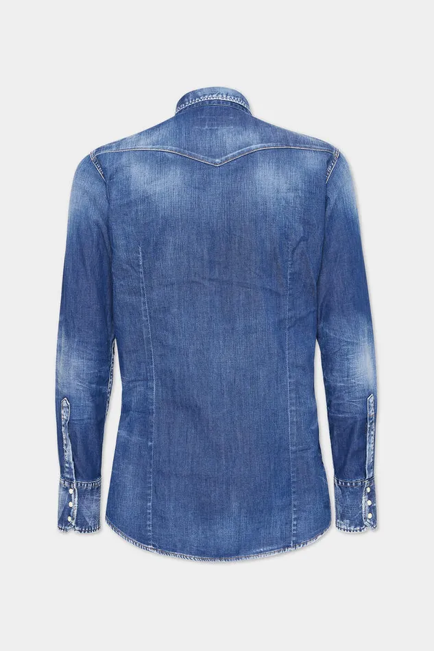 Dsquared2 Shirts Medium Wash Classic Western Shirt Navy 8211 Men