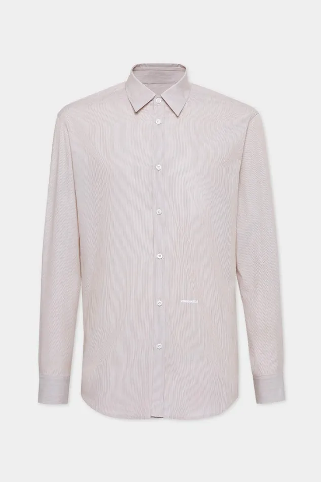 Dsquared2 Shirts Relax Dan MicroStriped Shirt Nude 8211 Men