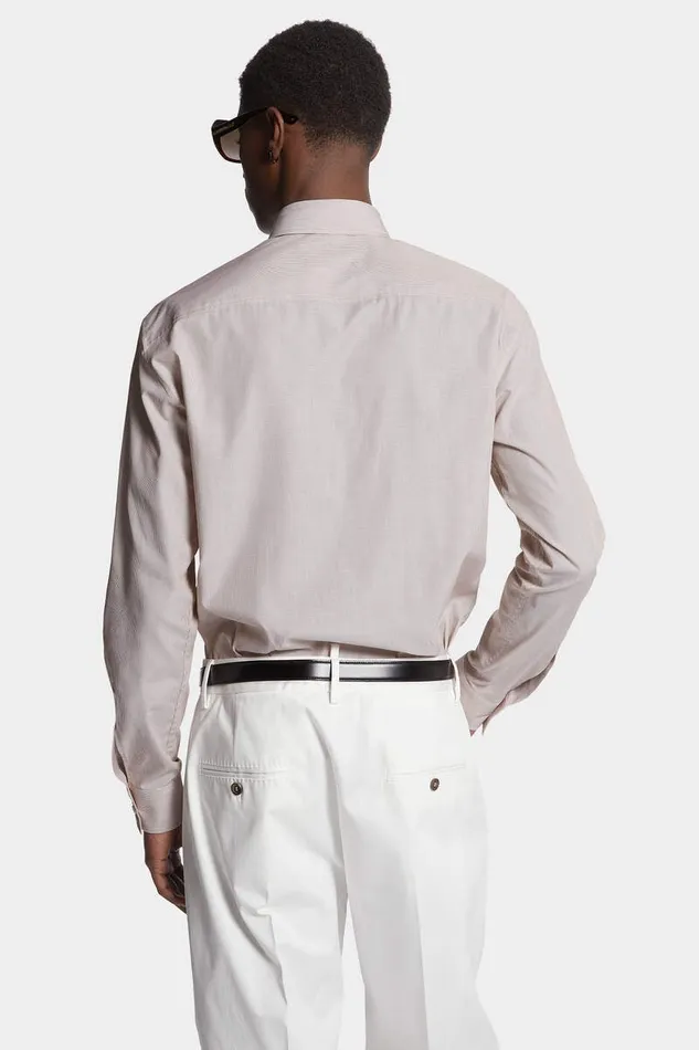 Dsquared2 Shirts Relax Dan MicroStriped Shirt Nude 8211 Men