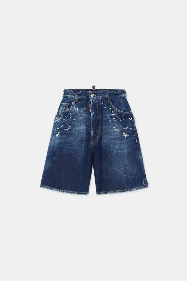 Dsquared2 Shorts Dark Rodeo Wash Elastic Boxer Shorts Navy 8211 Men