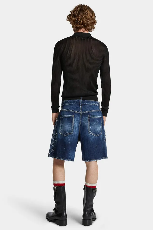 Dsquared2 Shorts Dark Rodeo Wash Elastic Boxer Shorts Navy 8211 Men