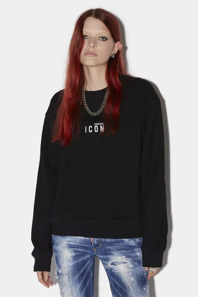 Dsquared2 Sweatshirts Be Icon Sweatshirt Black 8211 Women