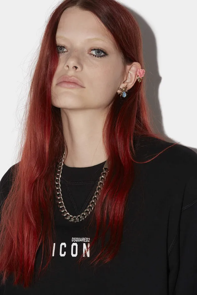 Dsquared2 Sweatshirts Be Icon Sweatshirt Black 8211 Women