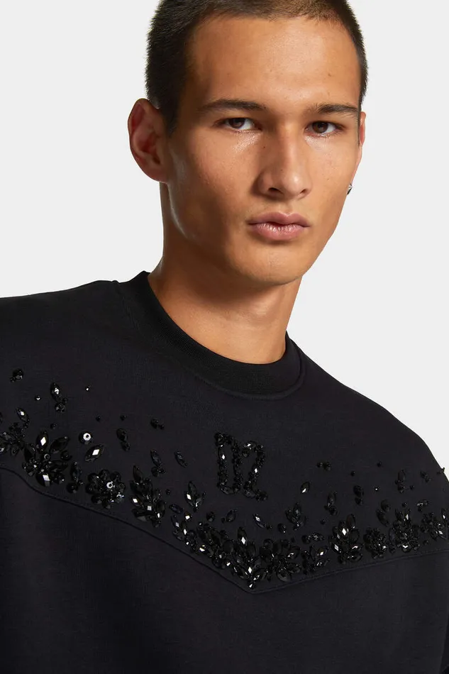 Dsquared2 Sweatshirts Cypro Fit Bead Sweatshirt Black 8211 Men