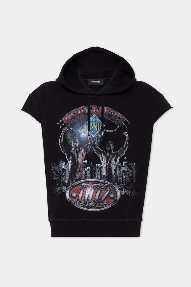 Dsquared2 Sweatshirts Wash Adriana Fit Catenia Hoodie Black 8211 Men