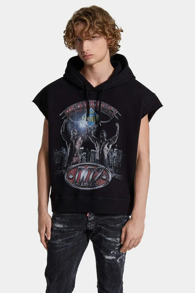 Dsquared2 Sweatshirts Wash Adriana Fit Catenia Hoodie Black 8211 Men