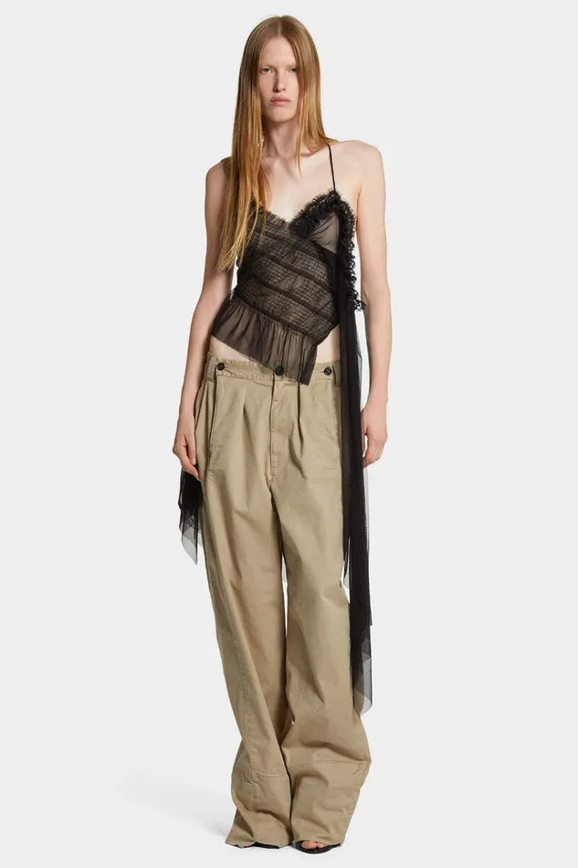 Dsquared2 Tops and TShirts Delicate Sheer Camisole Black 8211 Women