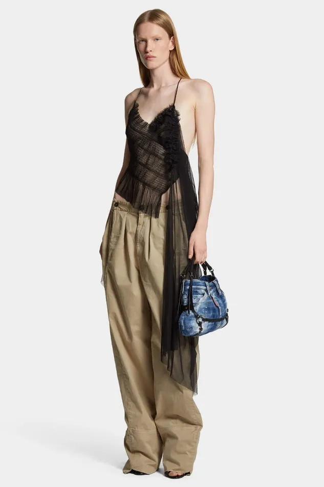 Dsquared2 Tops and TShirts Delicate Sheer Camisole Black 8211 Women