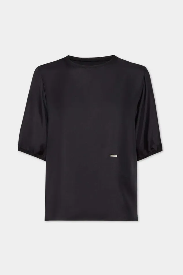 Dsquared2 Tops and TShirts Short Sleeve Silk TShirt Black 8211 Women