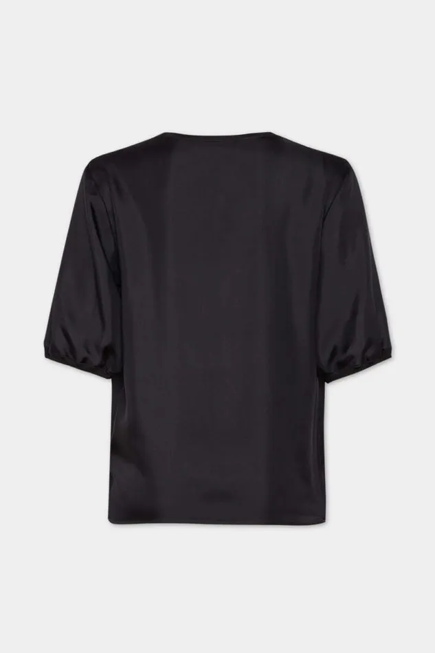 Dsquared2 Tops and TShirts Short Sleeve Silk TShirt Black 8211 Women