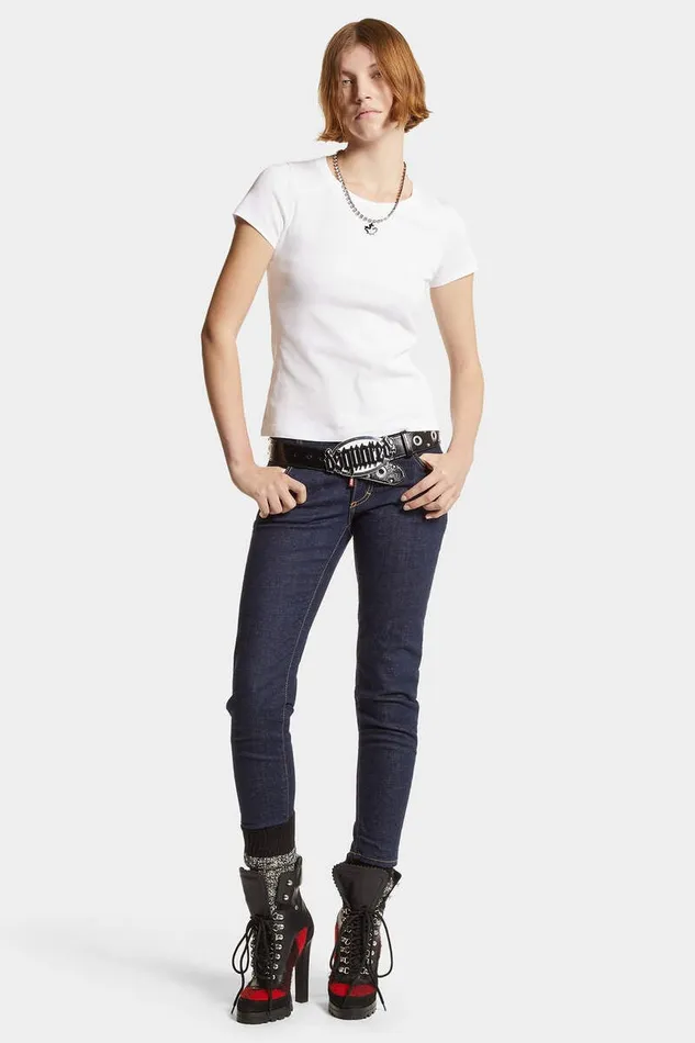 Dsquared2 Tops and TShirts Small Maple Leaf Mini Fit TShirt White 8211 Women