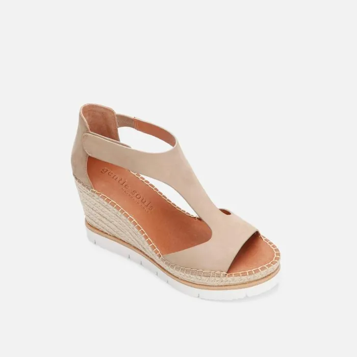 Elyssa Easy TStrap Wedge Sandal Mushroom Women Kenneth Cole Gentle Souls